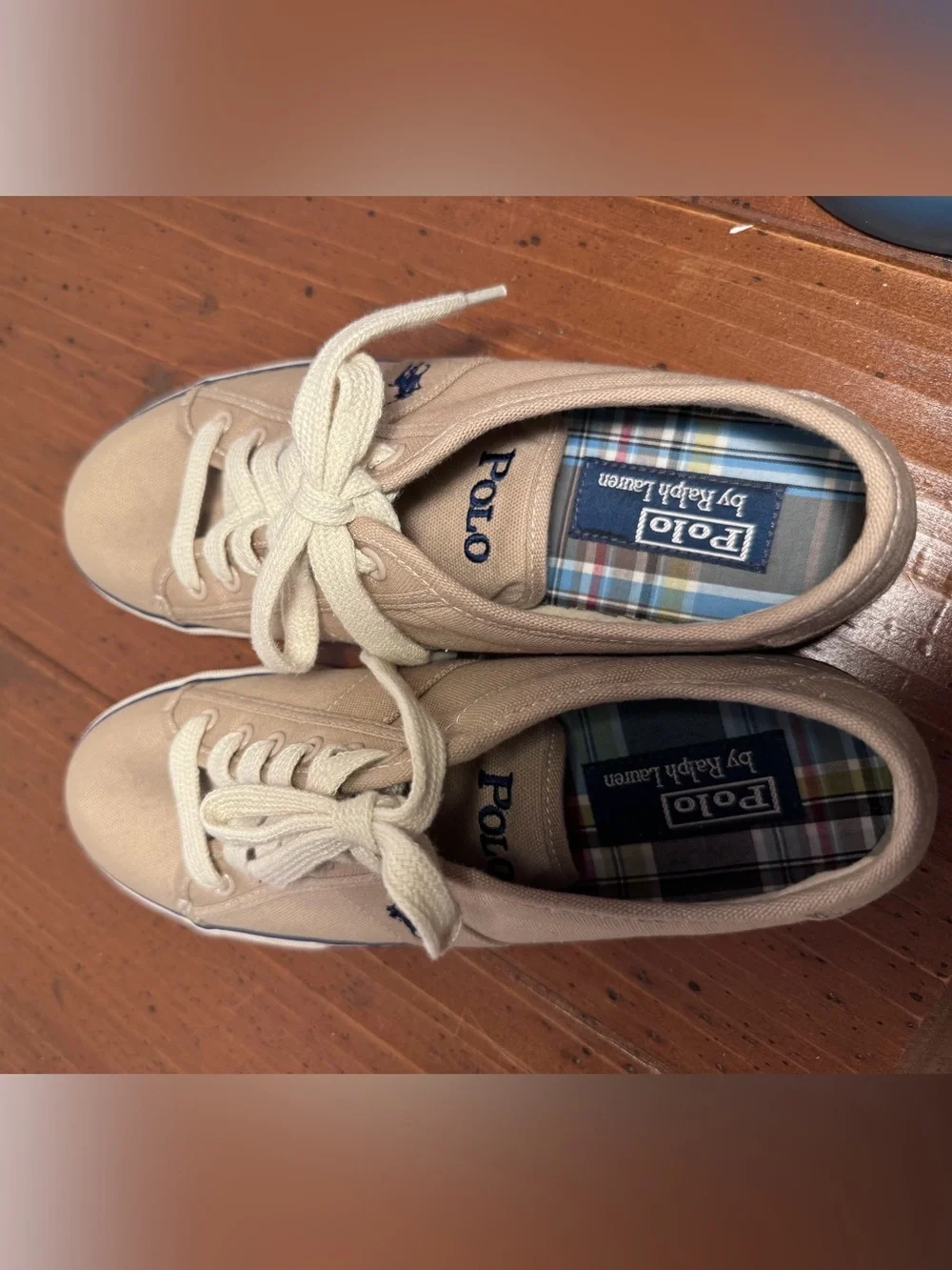 RALPH LAUREN POLO Clifton Khaki Canvas Sneakers/Shoes - Men's Size 9.5D